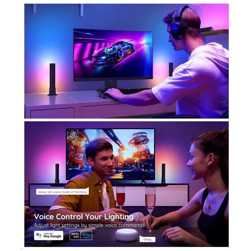 Govee - SADA 2x Flow Plus SMART LED TV & Gaming - RGBICWW Wi-Fi