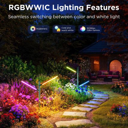 Govee - SADA 2x LED RGBICWW Stmívatelná venkovní lampa LED/18W/230V IP66 2700-6500K Wi-Fi