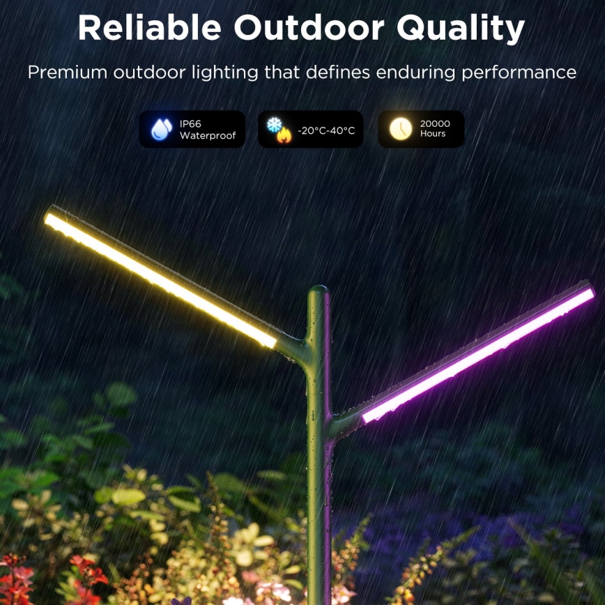 Govee - SADA 2x LED RGBICWW Stmívatelná venkovní lampa LED/18W/230V IP66 2700-6500K Wi-Fi