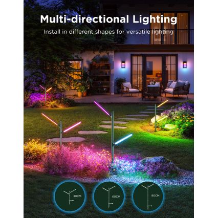 Govee - SADA 2x LED RGBICWW Stmívatelná venkovní lampa LED/18W/230V IP66 2700-6500K Wi-Fi