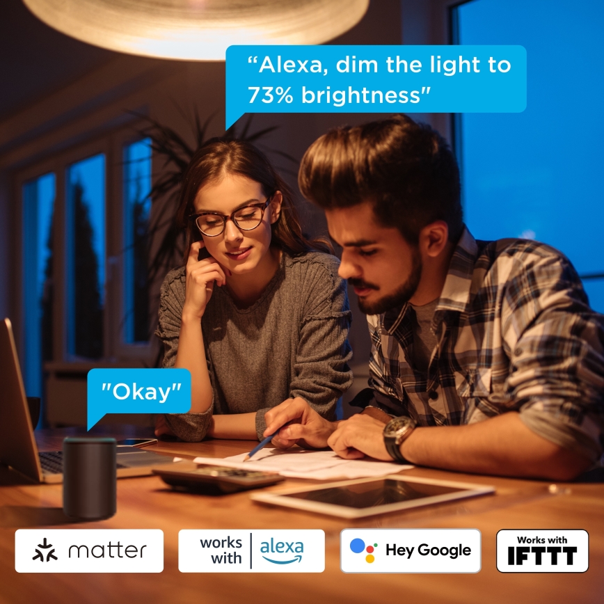 Govee - SADA 2x LED Stmívatelná žárovka Smart MATTER A60 E27/9W/230V 2700-6500K Wi-Fi