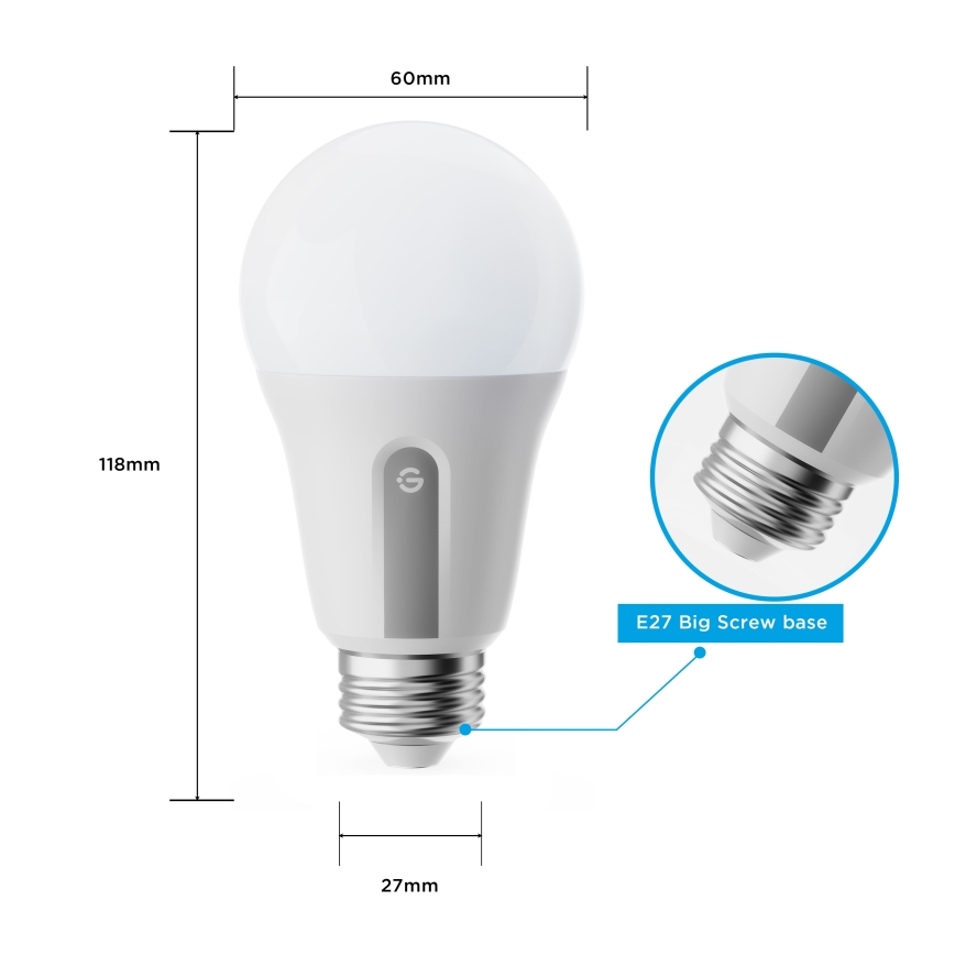 Govee - SADA 2x LED Stmívatelná žárovka Smart MATTER A60 E27/9W/230V 2700-6500K Wi-Fi