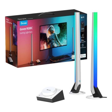 Govee - SADA 2x Smart Gaming Wi-Fi LED RGBIC Panely + Smart Dual bílá + dálkové ovládání