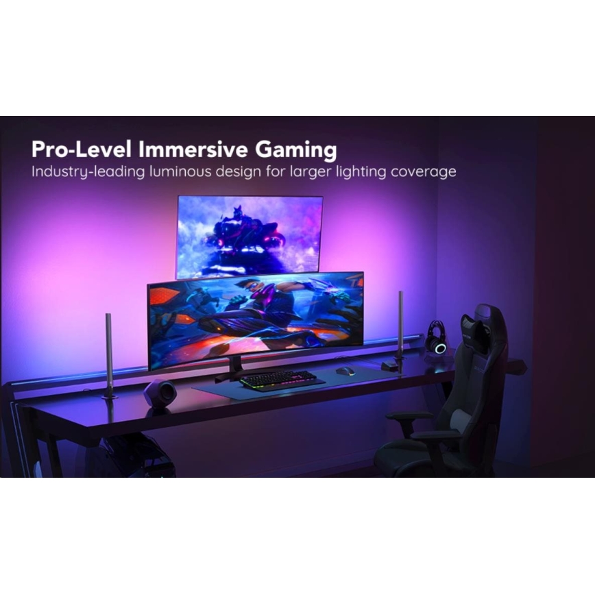Govee - SADA 2x Smart Gaming Wi-Fi LED RGBIC Panely + Smart Dual + dálkové ovládání