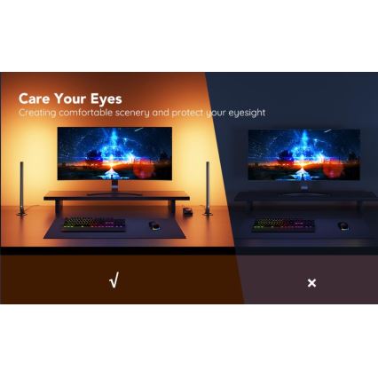 Govee - SADA 2x Smart Gaming Wi-Fi LED RGBIC Panely + Smart Dual + dálkové ovládání