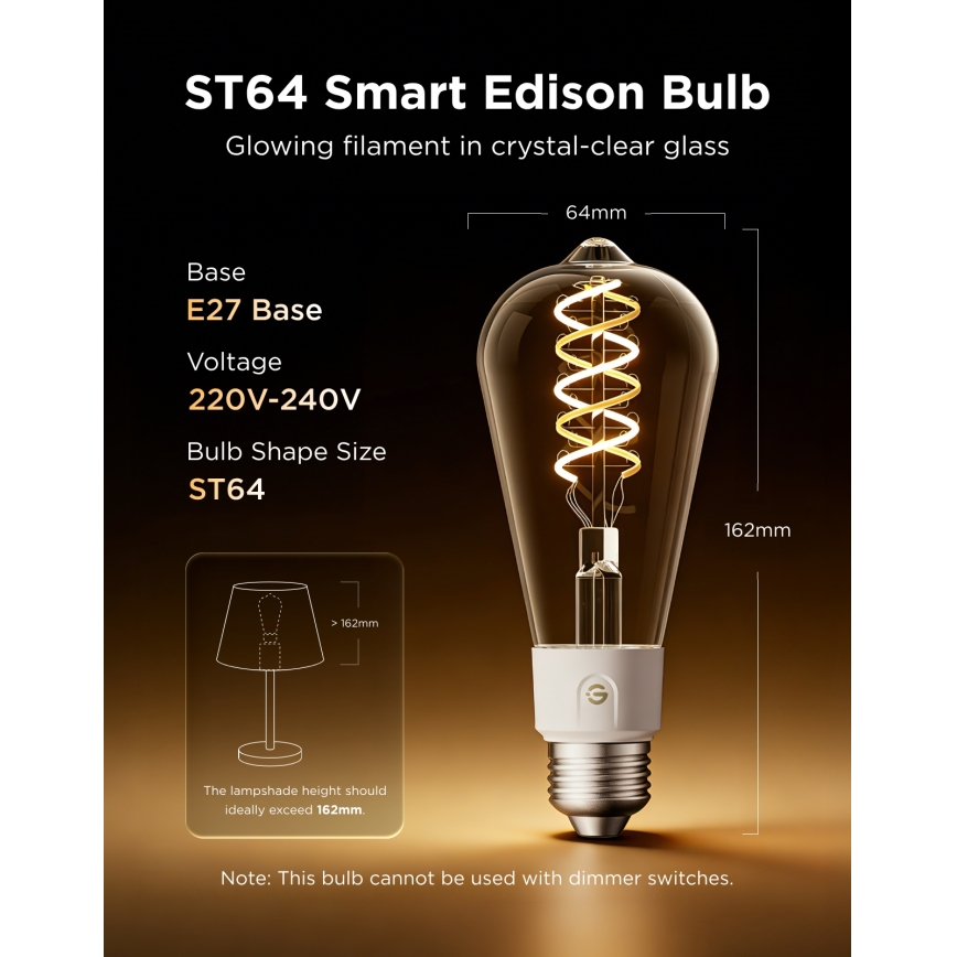 Govee - SADA 2xLED RGBWW Stmívatelná žárovka Smart MATTER ST64 E27/5W/230V 2700-6500K Wi-Fi
