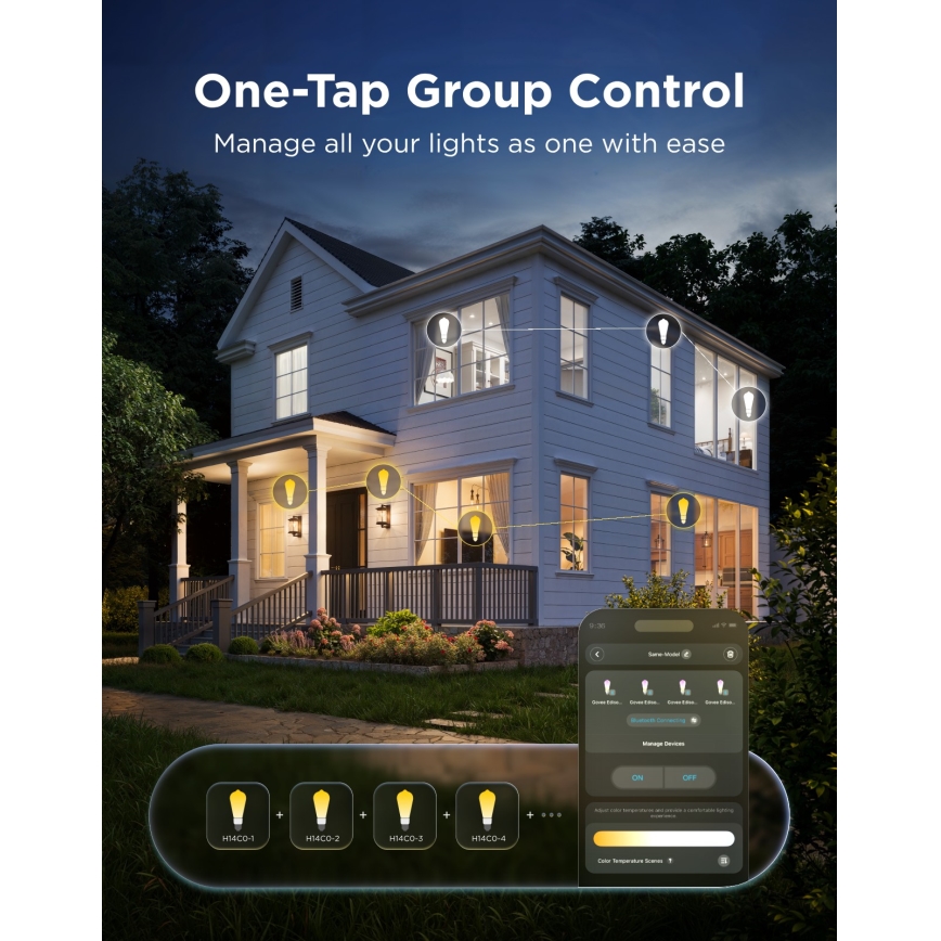 Govee - SADA 2xLED RGBWW Stmívatelná žárovka Smart MATTER ST64 E27/5W/230V 2700-6500K Wi-Fi