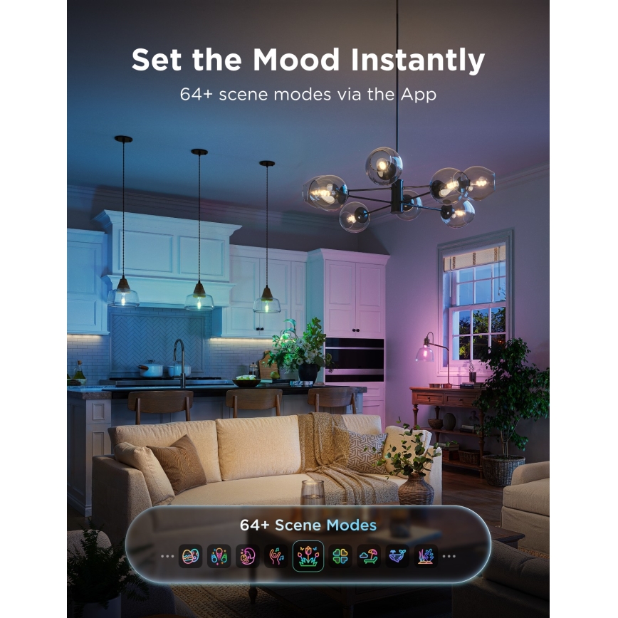 Govee - SADA 2xLED RGBWW Stmívatelná žárovka Smart MATTER ST64 E27/5W/230V 2700-6500K Wi-Fi