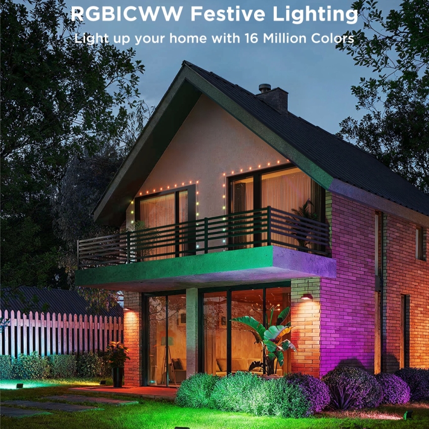 Govee - SADA 4x LED RGBICWW Stmívatelný reflektor LED/24W/230V IP66 Matter Wi-Fi