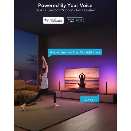 Govee - SMART LED RGBIC Panel 38cm pro TV 43-75 - 2ks Wi-Fi