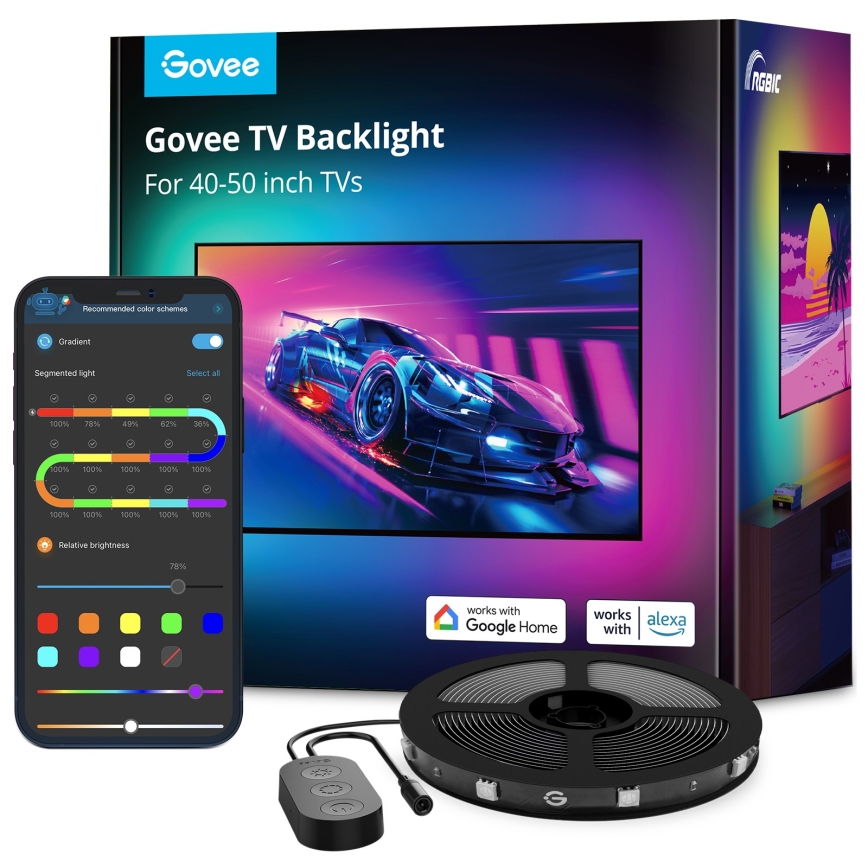 Govee - TV 40-50 SMART LED podsvícení RGBIC Wi-Fi