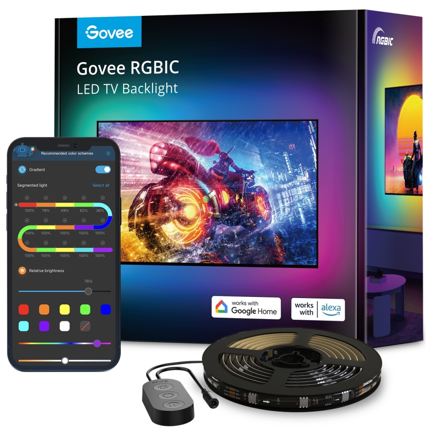 Govee - TV 55-65 SMART LED podsvícení RGBIC Wi-Fi