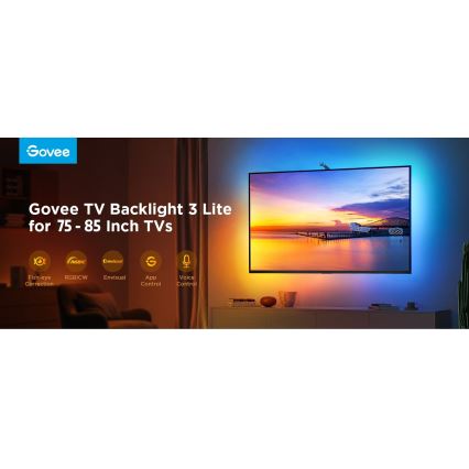 Govee - TV Backlight 3 Lite TV 75-85 SMART LED podsvícení RGBICW Wi-Fi IP67