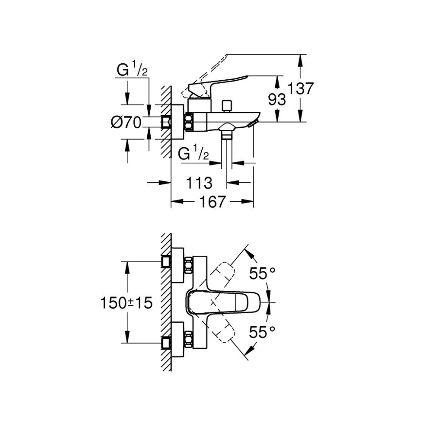 GROHE 1018720000 - Vanová baterie DICE lesklý chrom