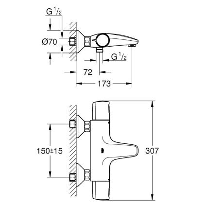 GROHE 1022162432 - Termostatická vanová baterie PRECISION TREND DN 15 černá