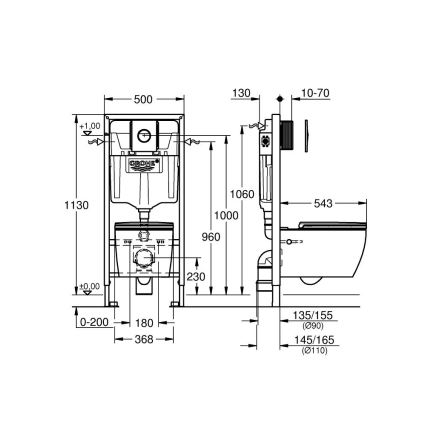 GROHE 103846SH00 - Sada 5 v 1 SOLIDO 1,13 m keramika/bílá