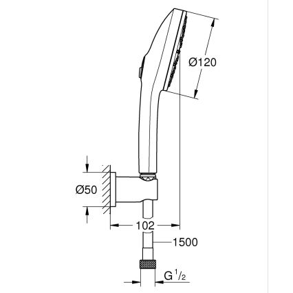 GROHE 1348650000 - Sprchová sada VITALIO JOY+ 120 mm lesklý chrom