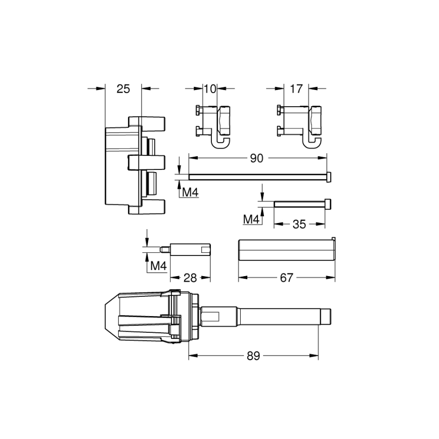 GROHE 14056000 - Univerzální prodlužovací set 25 mm lesklý chrom