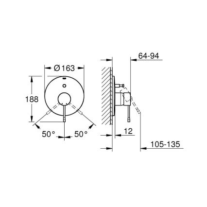 GROHE 19285001 - Vanová baterie ESSENCE lesklý chrom