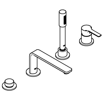 GROHE 19577001 - Vanová čtyřotvorová kombinace LINEARE lesklý chrom