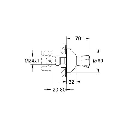 GROHE 19808001 - Vrchní díl podomítkového ventilu COSTA L lesklý chrom