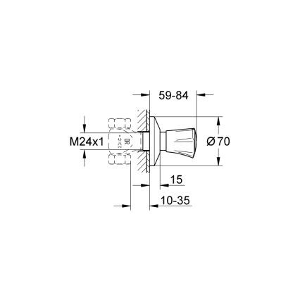 GROHE 19855001 - Vrchní díl podomítkového ventilu COSTA L 10-35 mm lesklý chrom