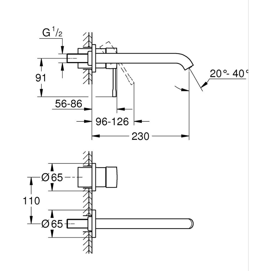GROHE 19967001 - Umyvadlová baterie ESSENCE 110 mm lesklý chrom