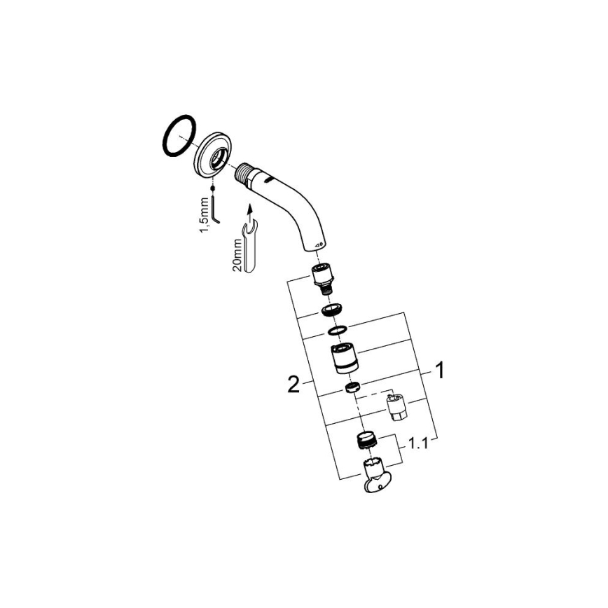 GROHE 20205000 - Nástěnný ventil UNIVERSAL 106 mm lesklý chrom