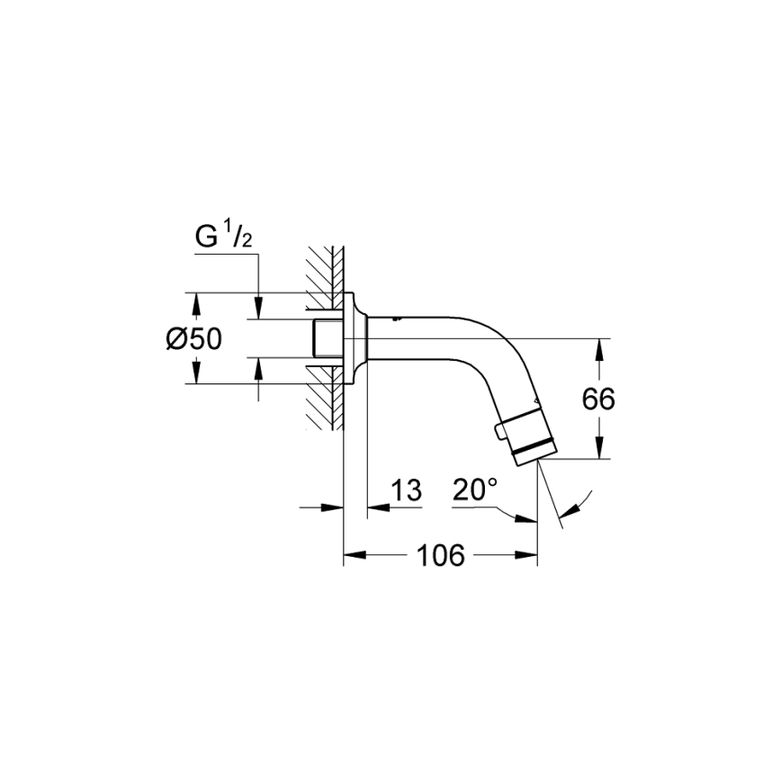 GROHE 20205000 - Nástěnný ventil UNIVERSAL 106 mm lesklý chrom
