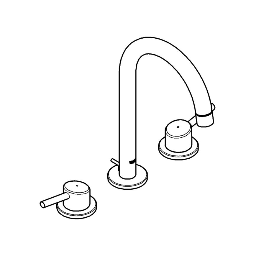 GROHE 20216001 - Umyvadlová tříotvorová baterie CONCETTO DN 15 velikost L chrom