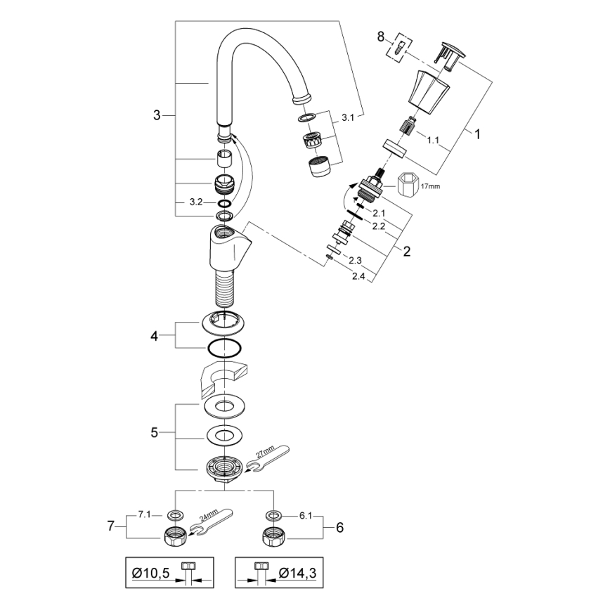 GROHE 20393001 - Stojánkový ventil COSTA L DN 15 lesklý chrom