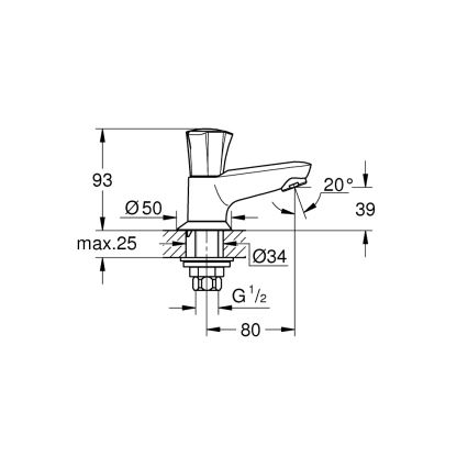 GROHE 20404001 - Stojánkový ventil COSTA L DN 15 lesklý chrom
