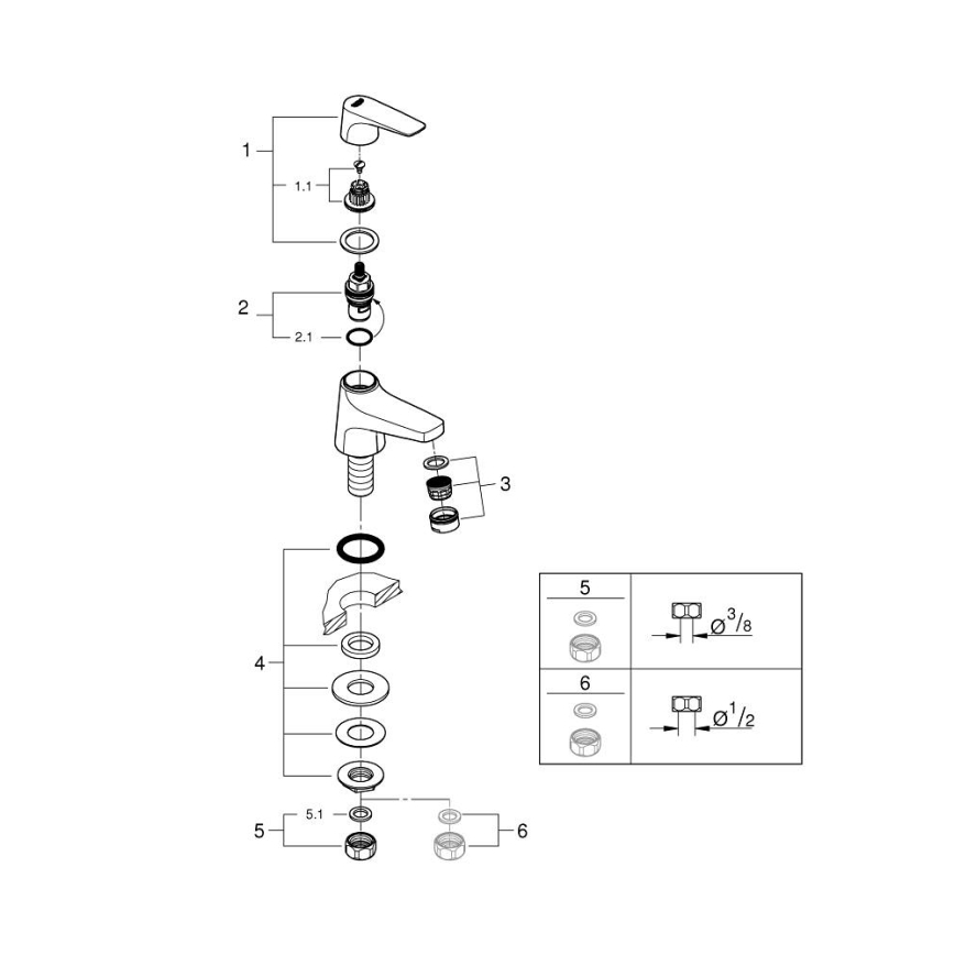 GROHE 20577000 - Stojánkový ventil START FLOW DN 15 lesklý chrom