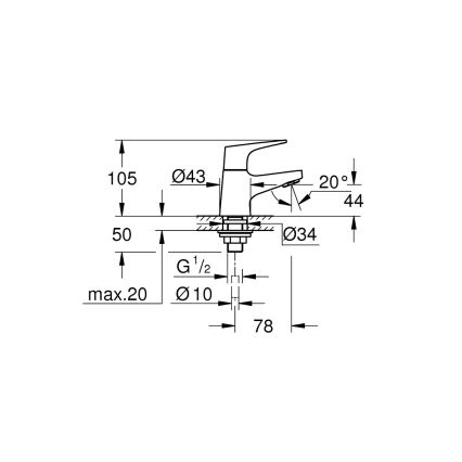 GROHE 20577000 - Stojánkový ventil START FLOW DN 15 lesklý chrom