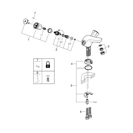 GROHE 21100001 - Umyvadlová baterie COSTA L DN 15 lesklý chrom
