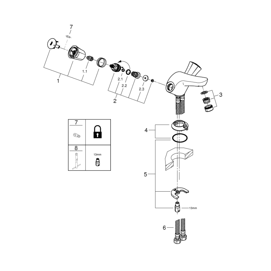 GROHE 21100001 - Umyvadlová baterie COSTA L DN 15 lesklý chrom