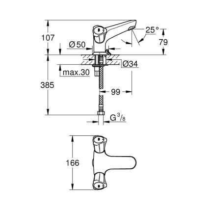 GROHE 21100001 - Umyvadlová baterie COSTA L DN 15 lesklý chrom