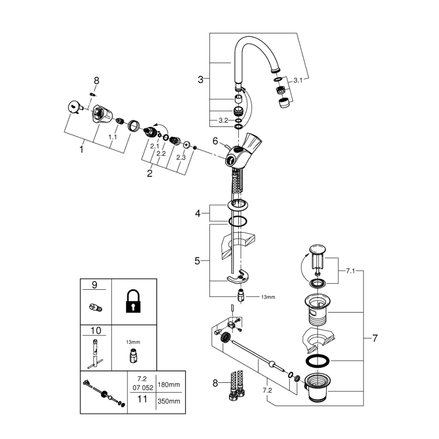 GROHE 21375001 - Umyvadlová baterie COSTA L lesklý chrom