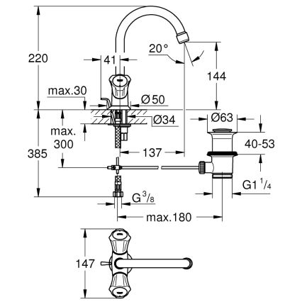 GROHE 21375001 - Umyvadlová baterie COSTA L lesklý chrom
