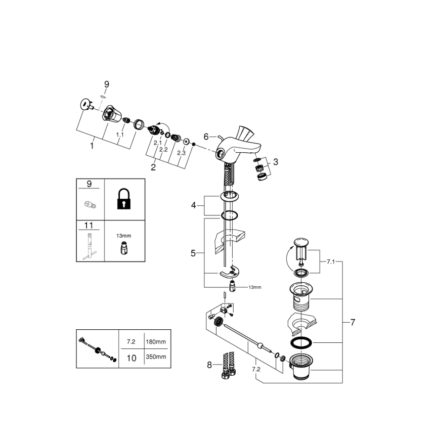 GROHE 21390001 - Umyvadlová baterie COSTA L DN 15 lesklý chrom