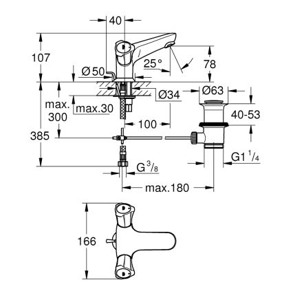 GROHE 21390001 - Umyvadlová baterie COSTA L DN 15 lesklý chrom