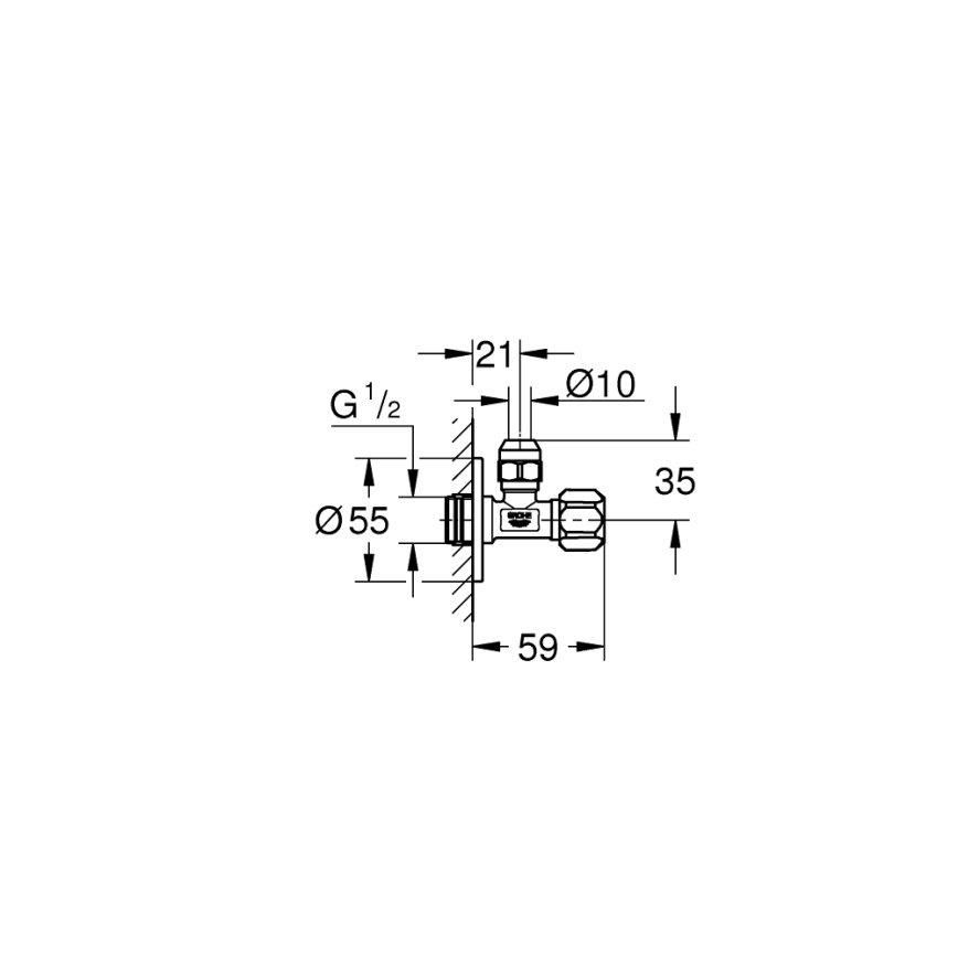 GROHE 22023000 - Rohový ventil DN 15 lesklý chrom