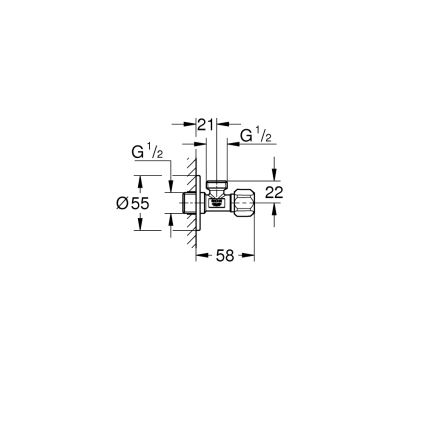 GROHE 22025000 - Rohový ventil UNIVERSAL DN 15 lesklý chrom
