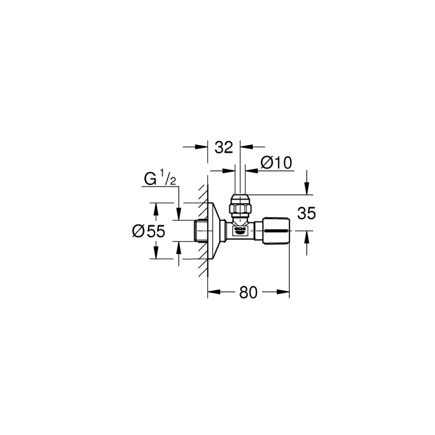 GROHE 220732430 - Rohový ventil DN 15 černá