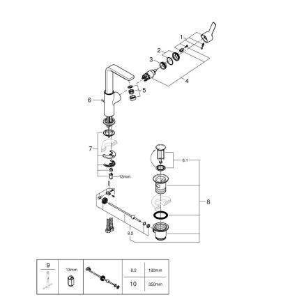 GROHE 23296001 - Umyvadlová baterie LINEARE velikost L lesklý chrom