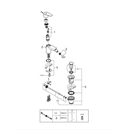 GROHE 23345001 - Bidetová baterie START EDGE lesklý chrom