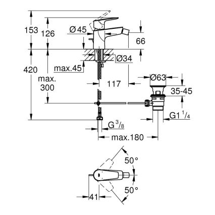 GROHE 23345001 - Bidetová baterie START EDGE lesklý chrom