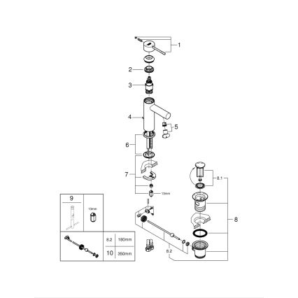 GROHE 23379001 - Umyvadlová baterie ESSENCE velikost S lesklý chrom