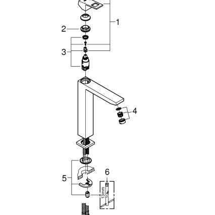 GROHE 23406AL0 - Umyvadlová baterie EUROCUBE velikost XL grafit