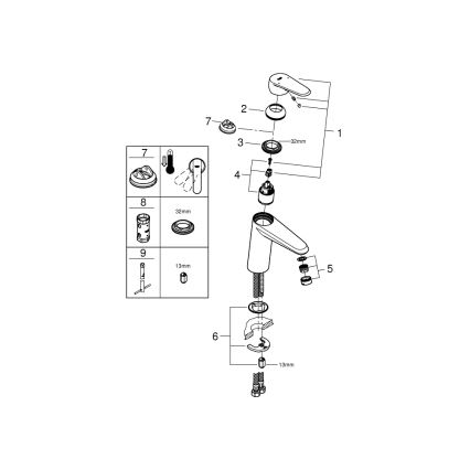 GROHE 23449002 - Umyvadlová baterie EURODISC COSMOPOLITAN velikost M chrom